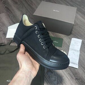 Rick Owens Ramones Low Black Size 6 Mens/7.5 Womens with Box